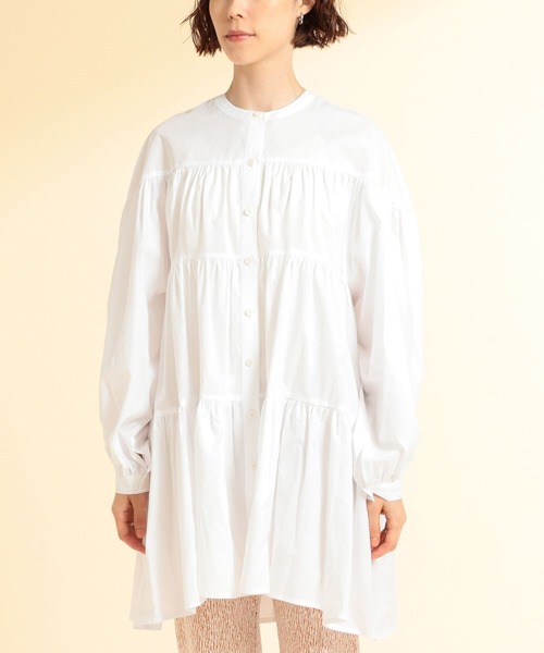 Ray BEAMS（レイビームス）の「Ray BEAMS / ティアード ギャザー ミニ ワンピース（ワンピース・レディース・ホワイト/ブラック/ミント・ONE SIZE）」の5枚目の写真