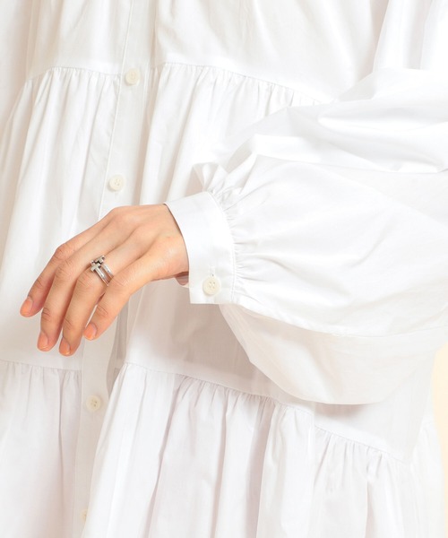 Ray BEAMS（レイビームス）の「Ray BEAMS / ティアード ギャザー ミニ ワンピース（ワンピース・レディース・ホワイト/ブラック/ミント・ONE SIZE）」の11枚目の写真