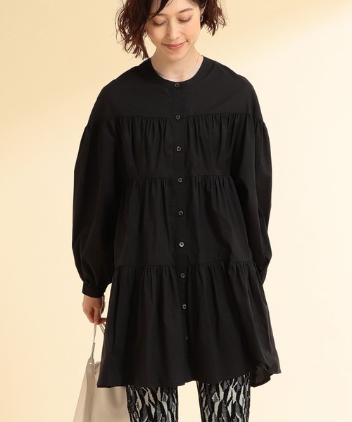 Ray BEAMS（レイビームス）の「Ray BEAMS / ティアード ギャザー ミニ ワンピース（ワンピース・レディース・ホワイト/ブラック/ミント・ONE SIZE）」の4枚目の写真