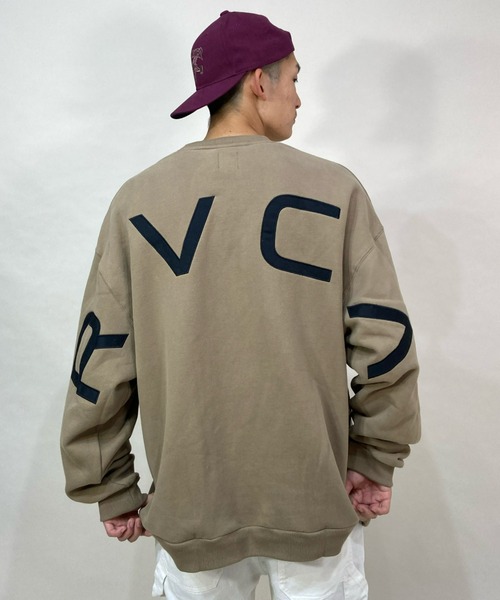 RVCA ベージュ クルーネック スウェット RVCA ルーカ トレーナー スウェット ユニセックス カジュアル