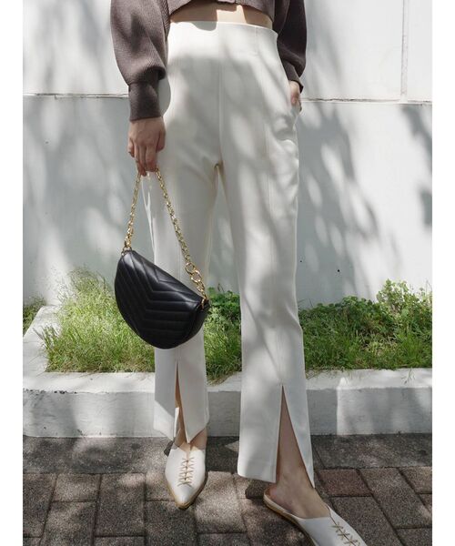 MERCURYDUO（マーキュリーデュオ）の「ダブルクロスハイウエストフレアパンツ（その他パンツ・レディース・ライトブルー/ベージュ/オフホワイト・SMALL/MEDIUM）」の2枚目の写真