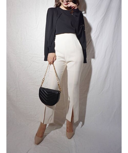 MERCURYDUO（マーキュリーデュオ）の「ダブルクロスハイウエストフレアパンツ（その他パンツ・レディース・ライトブルー/ベージュ/オフホワイト・SMALL/MEDIUM）」の12枚目の写真