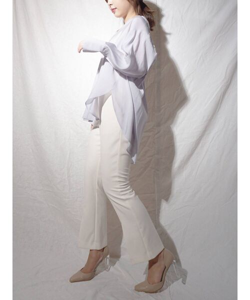 MERCURYDUO（マーキュリーデュオ）の「ダブルクロスハイウエストフレアパンツ（その他パンツ・レディース・ライトブルー/ベージュ/オフホワイト・SMALL/MEDIUM）」の15枚目の写真