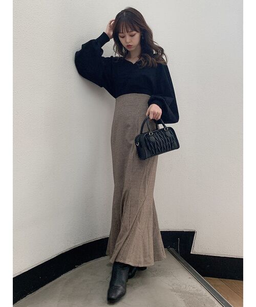 dazzlin(ダズリン)の「リブパーツギャザートップス(Tシャツ/カットソー・レディース・オフホワイト/ブラック/ブラウン/モカ・FREE)」の8枚目の写真