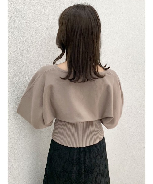 dazzlin(ダズリン)の「リブパーツギャザートップス(Tシャツ/カットソー・レディース・オフホワイト/ブラック/ブラウン/モカ・FREE)」の7枚目の写真