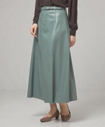 THE STATION STORE | <ma couleur(マ クルール)>フェイクレザー フレア ロングスカート(スカート)