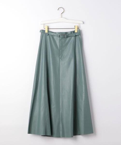 THE STATION STORE（ザ ステーション ストア）の「＜ma couleur（マ クルール）＞フェイクレザー フレア ロングスカート（スカート・レディース・ブラック/ケリー・S/M）」の12枚目の写真