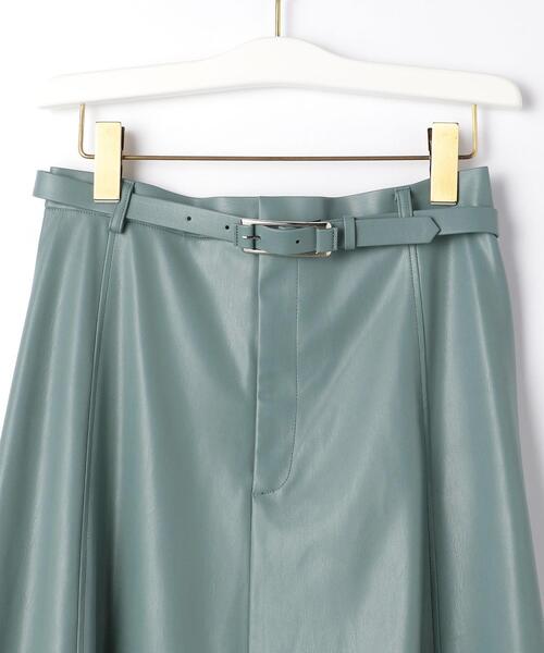 THE STATION STORE（ザ ステーション ストア）の「＜ma couleur（マ クルール）＞フェイクレザー フレア ロングスカート（スカート・レディース・ブラック/ケリー・S/M）」の6枚目の写真