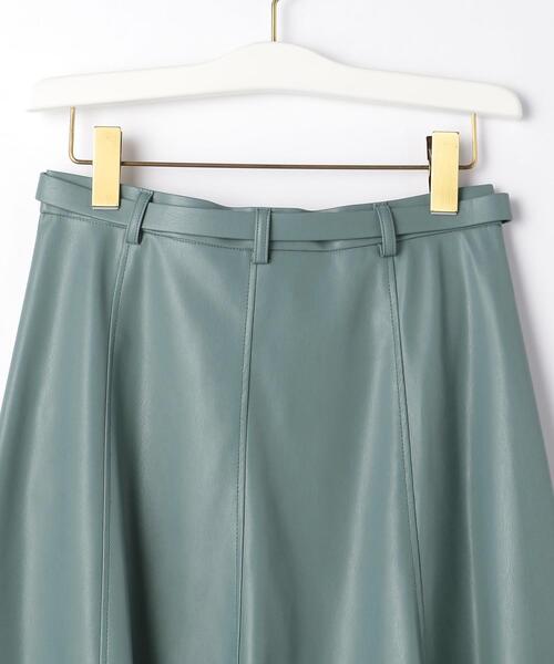 THE STATION STORE（ザ ステーション ストア）の「＜ma couleur（マ クルール）＞フェイクレザー フレア ロングスカート（スカート・レディース・ブラック/ケリー・S/M）」の20枚目の写真