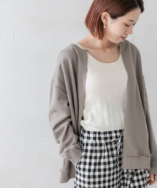 URBAN RESEARCH Sonny Label(アーバンリサーチサニーレーベル)の「オーバースウェットカーディガン(カーディガン/ボレロ・レディース・グレー系その他/ピンク/カーキ/スミクロ・FREE)」の12枚目の写真