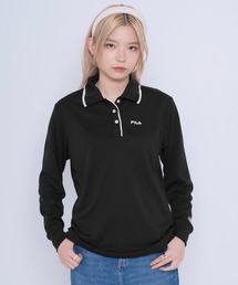FILA（フィラ）の「【FILA/フィラ】ワンポイント ブランドロゴ刺繍 衿ライン ドライ 長袖ポロシャツ（ポロシャツ・メンズ）」