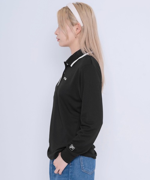 FILA(フィラ)の「【FILA/フィラ】ワンポイント ブランドロゴ刺繍 衿ライン ドライ 長袖ポロシャツ(ポロシャツ・レディース・ホワイト/ブラック/ネイビー・M/L)」の22枚目の写真