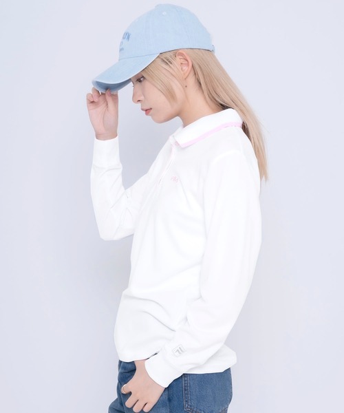 FILA(フィラ)の「【FILA/フィラ】ワンポイント ブランドロゴ刺繍 衿ライン ドライ 長袖ポロシャツ(ポロシャツ・レディース・ホワイト/ブラック/ネイビー・M/L)」の18枚目の写真