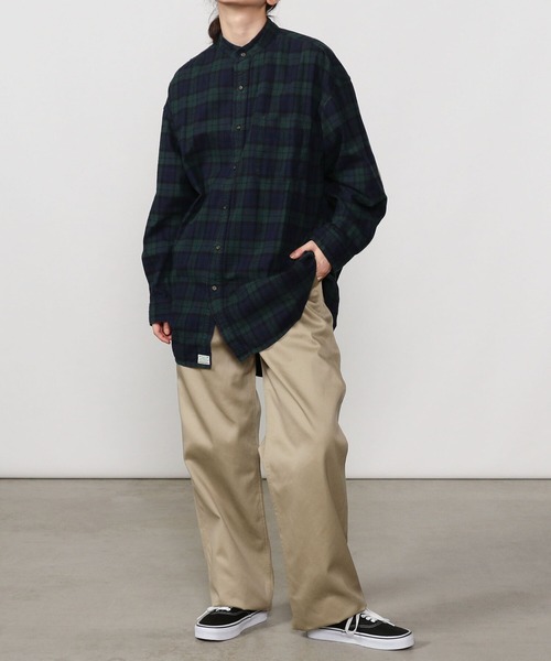 orSlow（オアスロウ）の「【orSlow】ルーズフィットスタンドカラーシャツ GREEN WOMEN（シャツ/ブラウス・レディース・グリーン系その他・0）」の15枚目の写真