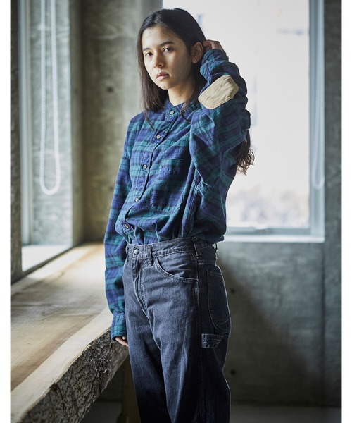 orSlow（オアスロウ）の「【orSlow】ルーズフィットスタンドカラーシャツ GREEN WOMEN（シャツ/ブラウス・レディース・グリーン系その他・0）」の16枚目の写真