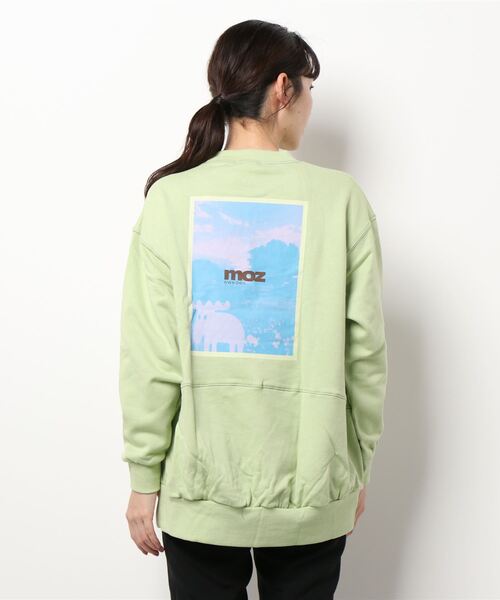 moz（モズ）の「mozコラボ バックフォトエルクプルオーバー【moz×チチカカ】（スウェット・レディース・ブルー/グリーン・FREE）」の4枚目の写真