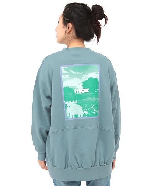 moz（モズ）の「mozコラボ バックフォトエルクプルオーバー【moz×チチカカ】（スウェット・レディース・ブルー/グリーン・FREE）」の12枚目の写真