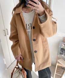 BIGシルエット フロントボタンショートコート
