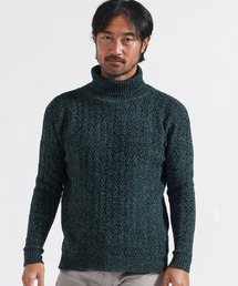 tete homme テットオムモックネックフィッシャーマンニット