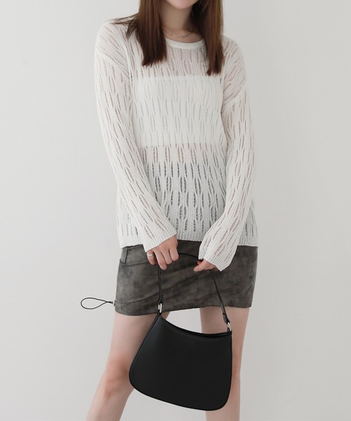 by muni:r（バイ ムニール）の「デイリーアンバランスミニバッグ（ショルダーバッグ・レディース・ブラック/ホワイト・FREE）」の3枚目の写真