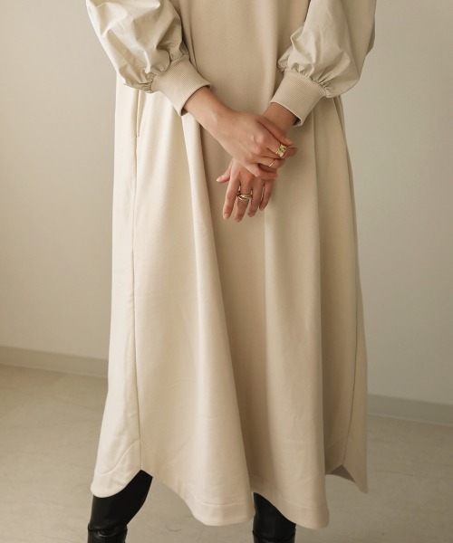 Bou Jeloud（ブージュルード）の「ボリューム袖ロングワンピース（ワンピース・レディース・チャコールグレー/ブラック/モカ/ホワイト系その他・38/TL）」の15枚目の写真