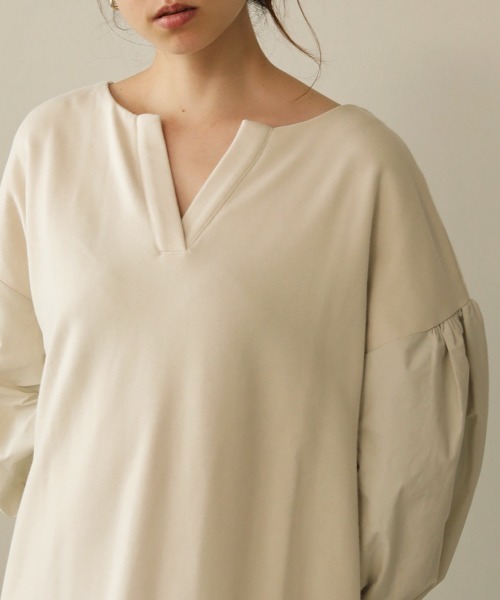 Bou Jeloud（ブージュルード）の「ボリューム袖ロングワンピース（ワンピース・レディース・チャコールグレー/ブラック/モカ/ホワイト系その他・38/TL）」の5枚目の写真