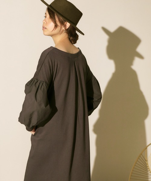 Bou Jeloud（ブージュルード）の「ボリューム袖ロングワンピース（ワンピース・レディース・チャコールグレー/ブラック/モカ/ホワイト系その他・38/TL）」の19枚目の写真