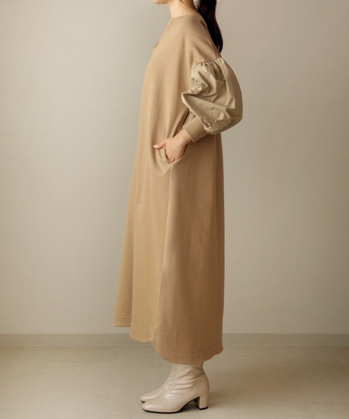 Bou Jeloud（ブージュルード）の「ボリューム袖ロングワンピース（ワンピース・レディース・チャコールグレー/ブラック/モカ/ホワイト系その他・38/TL）」の18枚目の写真