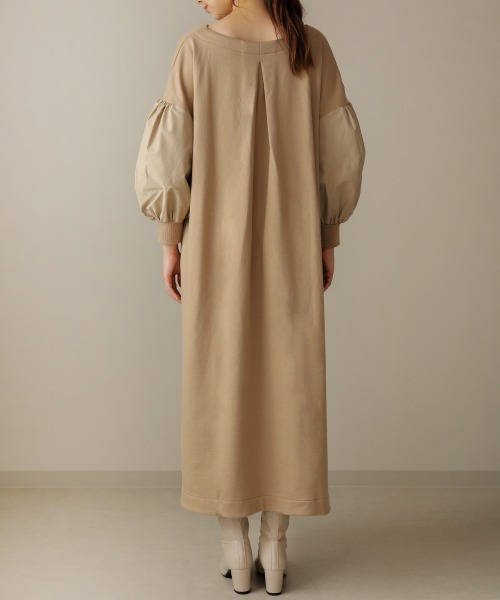 Bou Jeloud（ブージュルード）の「ボリューム袖ロングワンピース（ワンピース・レディース・チャコールグレー/ブラック/モカ/ホワイト系その他・38/TL）」の14枚目の写真