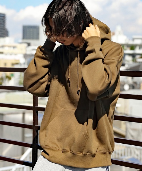 ８(eight)（エイト）の「裏起毛ビッグパーカー（パーカー・メンズ・グレイッシュベージュ/ネイビー/アイボリー/オリーブ/カーキ/ブラック/オートミール/ダークグレー/ベージュ/杢グレー/インディゴブルー/ブラウン・LARGE/MEDIUM/SMALL/X-LARGE/XX-LARGE）」の10枚目の写真