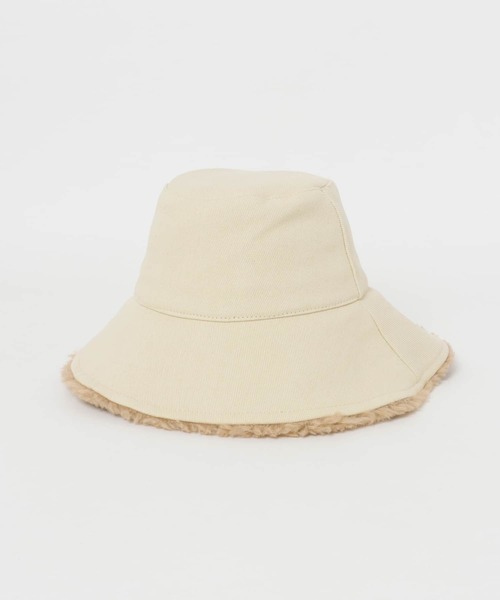 URBAN RESEARCH（アーバンリサーチ）の「裏ボアバケットハット（ハット・レディース・ライトベージュ/ブラック・-）」の6枚目の写真