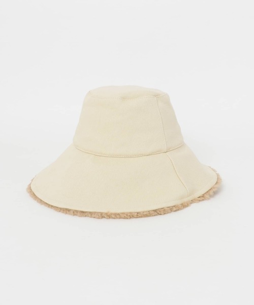 URBAN RESEARCH（アーバンリサーチ）の「裏ボアバケットハット（ハット・レディース・ライトベージュ/ブラック・-）」の7枚目の写真