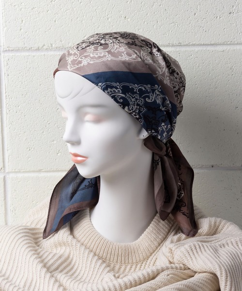 me+em select（ミームセレクト）の「シルクライクペイズリースカーフ（バンダナ/スカーフ・レディース・ブラウン/グリーン/ブルー・FREE）」の14枚目の写真