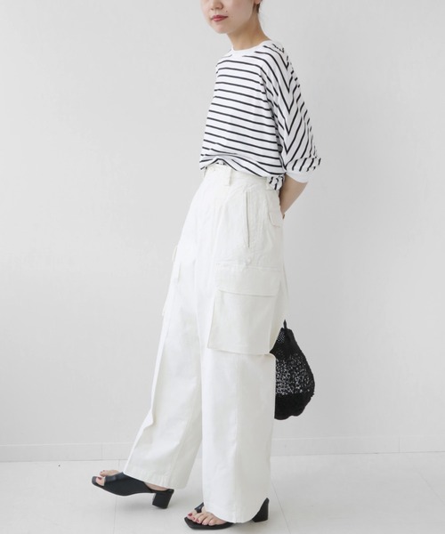 JOURNAL STANDARD relume（ジャーナルスタンダード　レリューム）の「カーゴワイドパンツ◆（カーゴパンツ・レディース・カーキ/ホワイト・36/38）」の4枚目の写真