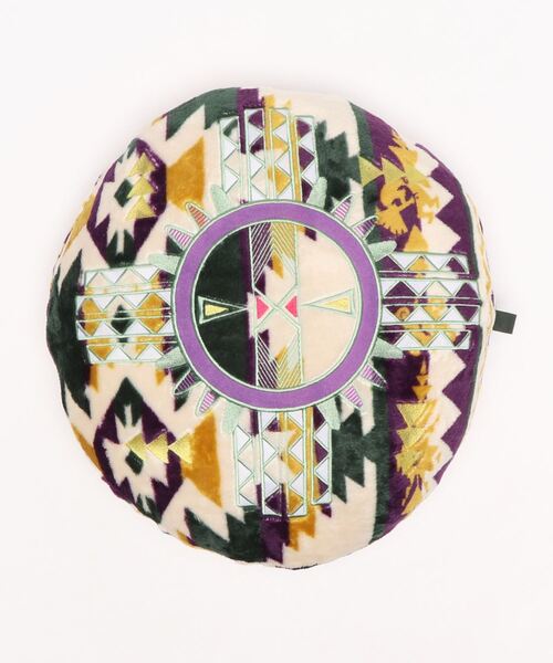 チャイハネ（チャイハネ）の「【チャイハネ】ノマディックラウンドクッション（クッション/クッションカバー・レディース・ベージュ/レッド/ターコイズブルー/グリーン・FREE）」の2枚目の写真