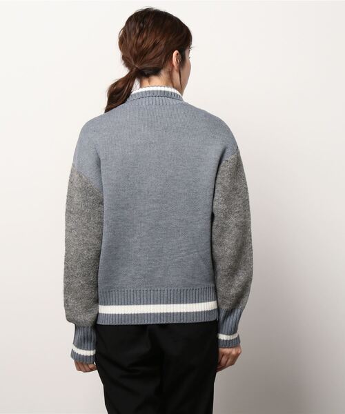 McGREGOR（マックレガー）の「スタジャン風ニット（カーディガン/ボレロ・レディース・ブラウン/グレー・M/L）」の4枚目の写真