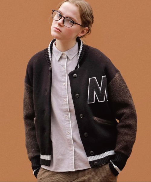 McGREGOR（マックレガー）の「スタジャン風ニット（カーディガン/ボレロ・レディース・ブラウン/グレー・M/L）」の2枚目の写真