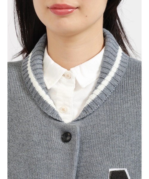 McGREGOR（マックレガー）の「スタジャン風ニット（カーディガン/ボレロ・レディース・ブラウン/グレー・M/L）」の7枚目の写真