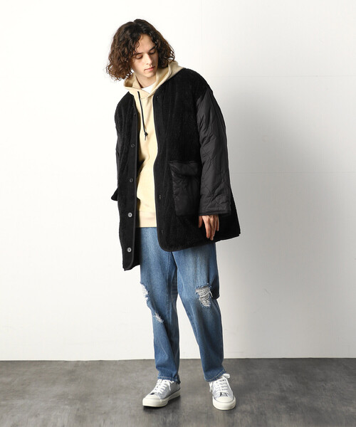 Purple&Yellow（パープルアンドイエロー）の「リバーシブルボアブルゾン（ブルゾン・メンズ・ブラック/カーキ・X-SMALL/LARGE/MEDIUM/SMALL）」の3枚目の写真