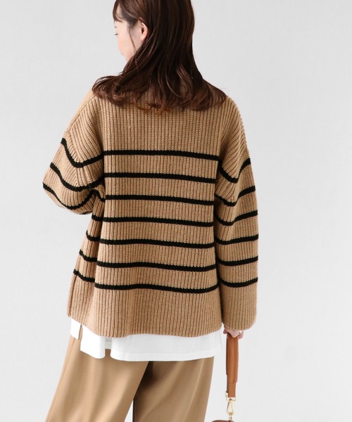 JOURNAL STANDARD relume（ジャーナルスタンダード　レリューム）の「パネルボーダービッグニットプルオーバー◆（ニット/セーター・レディース・ホワイト/ベージュ・FREE）」の17枚目の写真