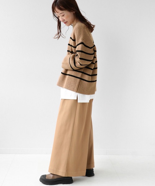 JOURNAL STANDARD relume（ジャーナルスタンダード　レリューム）の「パネルボーダービッグニットプルオーバー◆（ニット/セーター・レディース・ホワイト/ベージュ・FREE）」の20枚目の写真