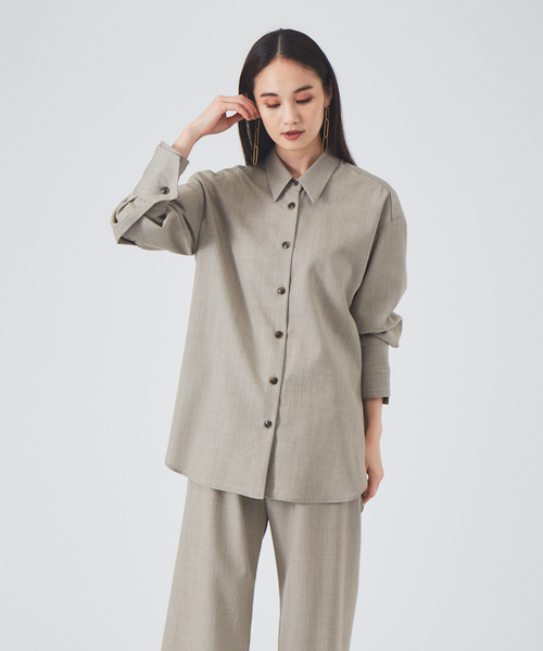 qualite（カリテ）の「ウールツイルシャツ◇セットアップ対応（シャツ/ブラウス・レディース・ブラウン系その他/ブラック・フリー）」の11枚目の写真