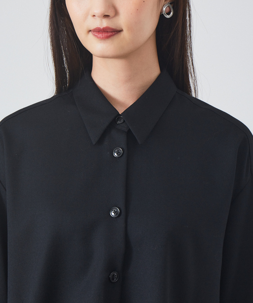qualite（カリテ）の「ウールツイルシャツ◇セットアップ対応（シャツ/ブラウス・レディース・ブラウン系その他/ブラック・フリー）」の14枚目の写真
