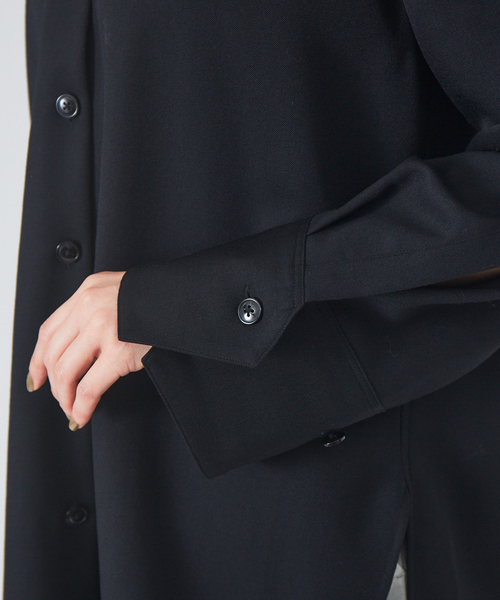 qualite（カリテ）の「ウールツイルシャツ◇セットアップ対応（シャツ/ブラウス・レディース・ブラウン系その他/ブラック・フリー）」の16枚目の写真