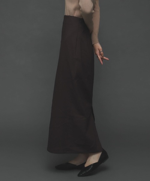 SENSE OF PLACE by URBAN RESEARCH（センスオブプレイスバイアーバンリサーチ）の「『TALLサイズあり』ストレッチサスツキハイウエストスカート（スカート・レディース・オレンジ/アイボリー/ベージュ/ブラック/ブラウン・TALL/X-SMALL/MEDIUM/SMALL）」の4枚目の写真