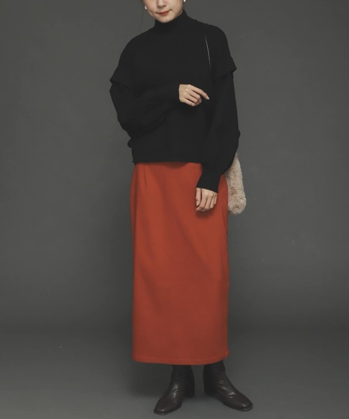 SENSE OF PLACE by URBAN RESEARCH（センスオブプレイスバイアーバンリサーチ）の「『TALLサイズあり』ストレッチサスツキハイウエストスカート（スカート・レディース・オレンジ/アイボリー/ベージュ/ブラック/ブラウン・TALL/X-SMALL/MEDIUM/SMALL）」の5枚目の写真