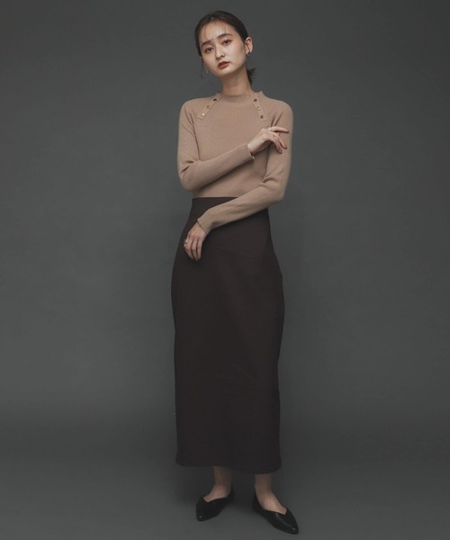 SENSE OF PLACE by URBAN RESEARCH（センスオブプレイスバイアーバンリサーチ）の「『TALLサイズあり』ストレッチサスツキハイウエストスカート（スカート・レディース・オレンジ/アイボリー/ベージュ/ブラック/ブラウン・TALL/X-SMALL/MEDIUM/SMALL）」の10枚目の写真