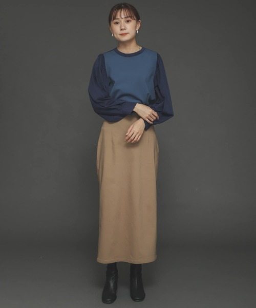 SENSE OF PLACE by URBAN RESEARCH（センスオブプレイスバイアーバンリサーチ）の「『TALLサイズあり』ストレッチサスツキハイウエストスカート（スカート・レディース・オレンジ/アイボリー/ベージュ/ブラック/ブラウン・TALL/X-SMALL/MEDIUM/SMALL）」の12枚目の写真