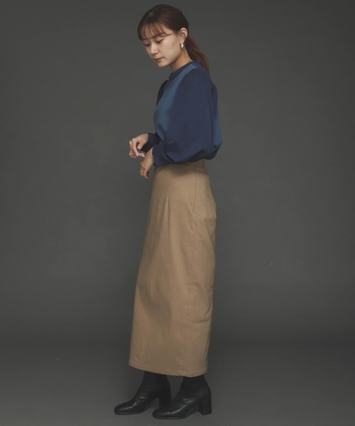 SENSE OF PLACE by URBAN RESEARCH（センスオブプレイスバイアーバンリサーチ）の「『TALLサイズあり』ストレッチサスツキハイウエストスカート（スカート・レディース・オレンジ/アイボリー/ベージュ/ブラック/ブラウン・TALL/X-SMALL/MEDIUM/SMALL）」の20枚目の写真