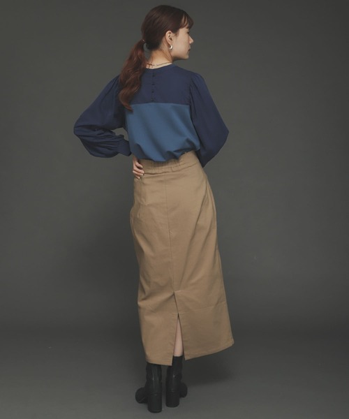 SENSE OF PLACE by URBAN RESEARCH（センスオブプレイスバイアーバンリサーチ）の「『TALLサイズあり』ストレッチサスツキハイウエストスカート（スカート・レディース・オレンジ/アイボリー/ベージュ/ブラック/ブラウン・TALL/X-SMALL/MEDIUM/SMALL）」の8枚目の写真